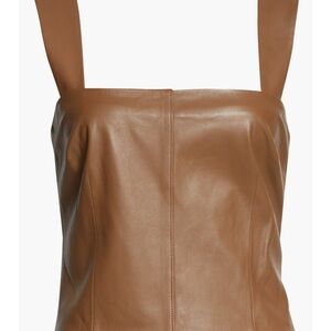 VINCE Square-Neck Lambskin LeatherTank Top NWT Sz 2